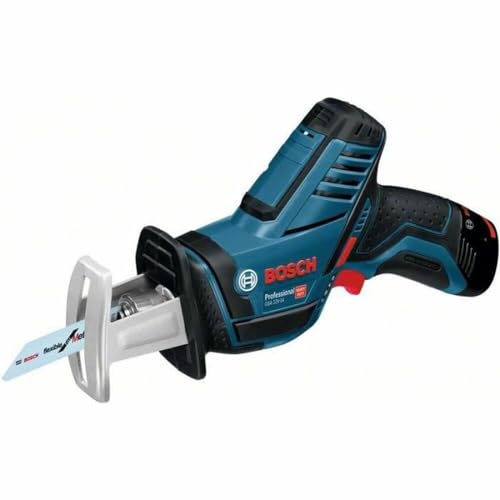 Bosch Professional 12V System Akku Säbelsäge GSA 12V-14 (Schnitttiefe Holz/Metallprofile: 65/50 mm, 2 Sägeblätter,...