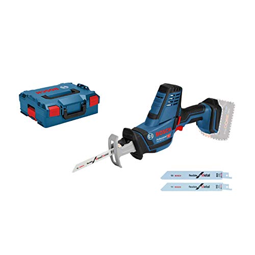 Bosch Professional 18V System Akku Säbelsäge GSA 18 V-LI C (Compact Version, inkl. 3x Säbelsägeblatt, ohne Akku/...