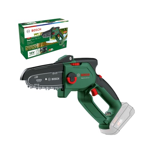 Bosch Akku - Mini Kettensäge EasyChain 18V-15-7 (Zum Schneiden von Holz; 18 Volt System; Kettengeschwindigkeit: 6,95...